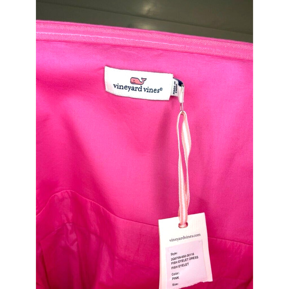 NWT Vineyard Vines Fish Eyelet Embroidered Pink Strapless Dress 16 $198 - Picture 4 of 8